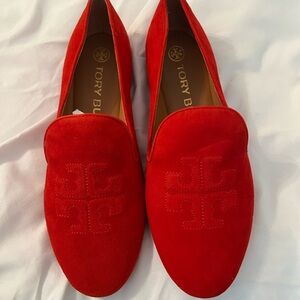 Tory Burch Red Suede Loafer - never worn!